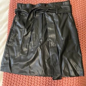 Faux leather mini skirt